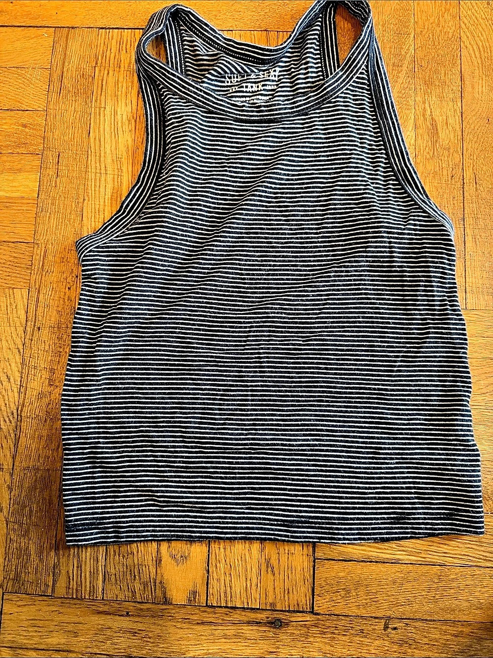 Holister Striped Tank Top in Black & White Size XS Like New